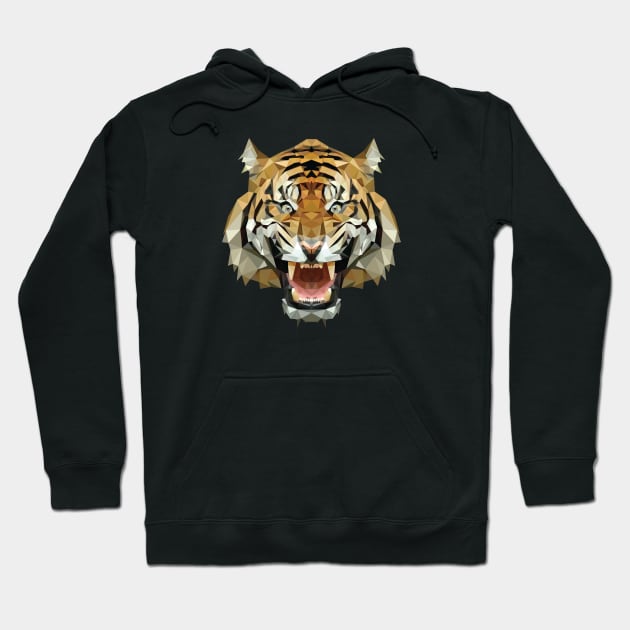 tigers lowpoly art Hoodie by Amartwork